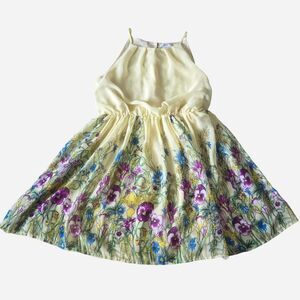 Esley Pansy print chiffon dress